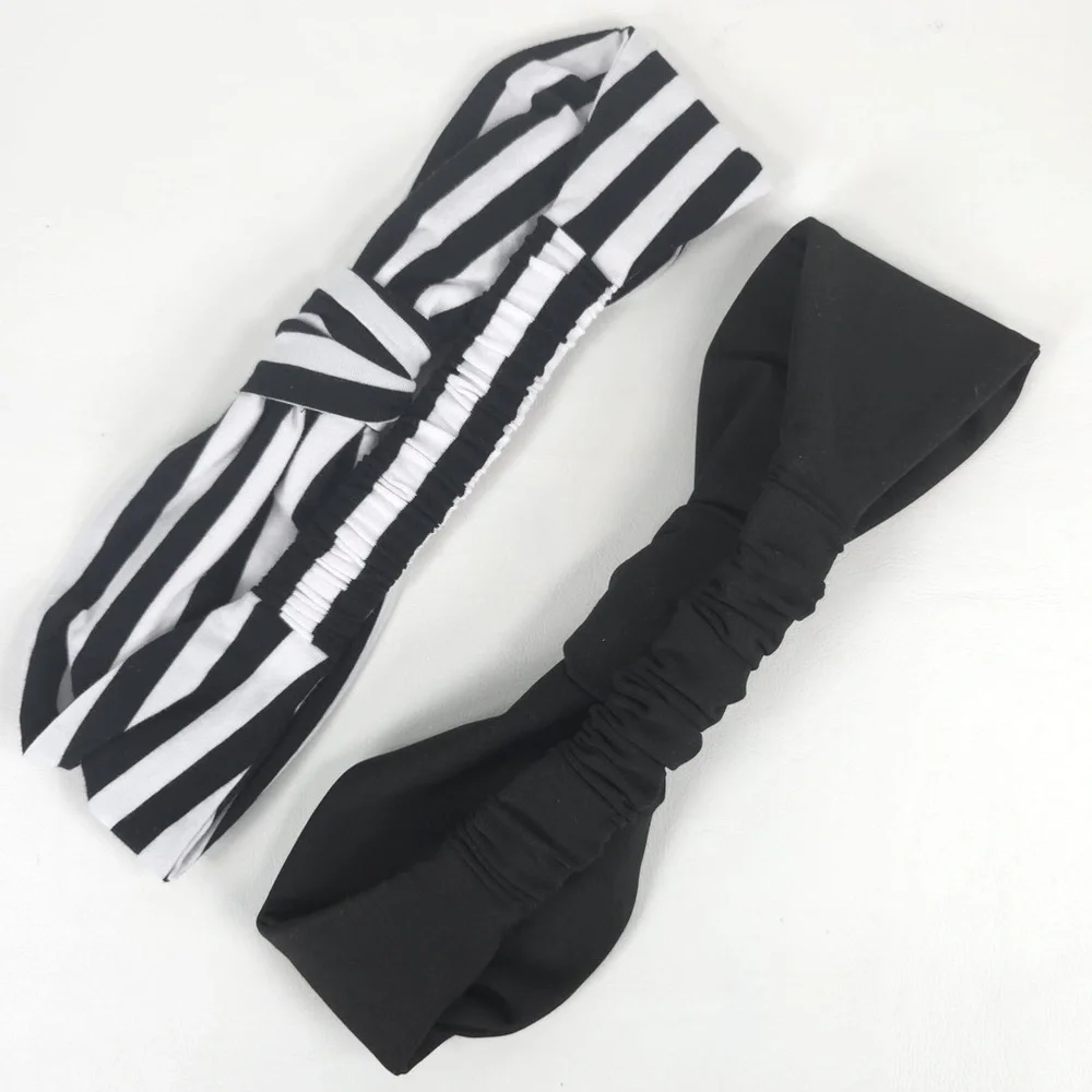 NWT LELE SADOUGHI SET‎ of 2 Betty Headbands Black & White LSHA376BW One Size